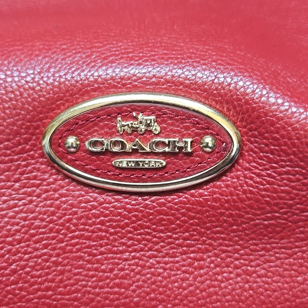 Madison Edie Coach Red Leather Women's Bag, EUC
